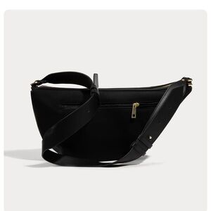 Bandolier Elegant Black Leather Crossbody Bag- like New